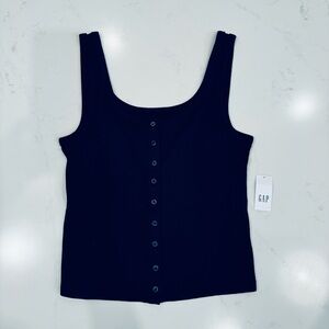 Gap Modern Tank Button Down Navy Blue Small